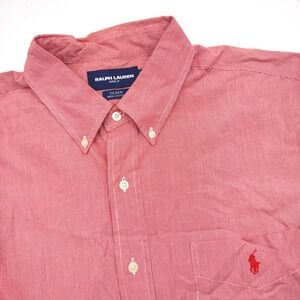 Polo Ralph Lauren Golf Button Down Short Sleeve‎ Red Checkered Shirt Men's XL